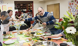 People in a community kitchen